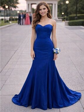 Strapless Royal Blue Mermaid Evening Gown/Prom Dress